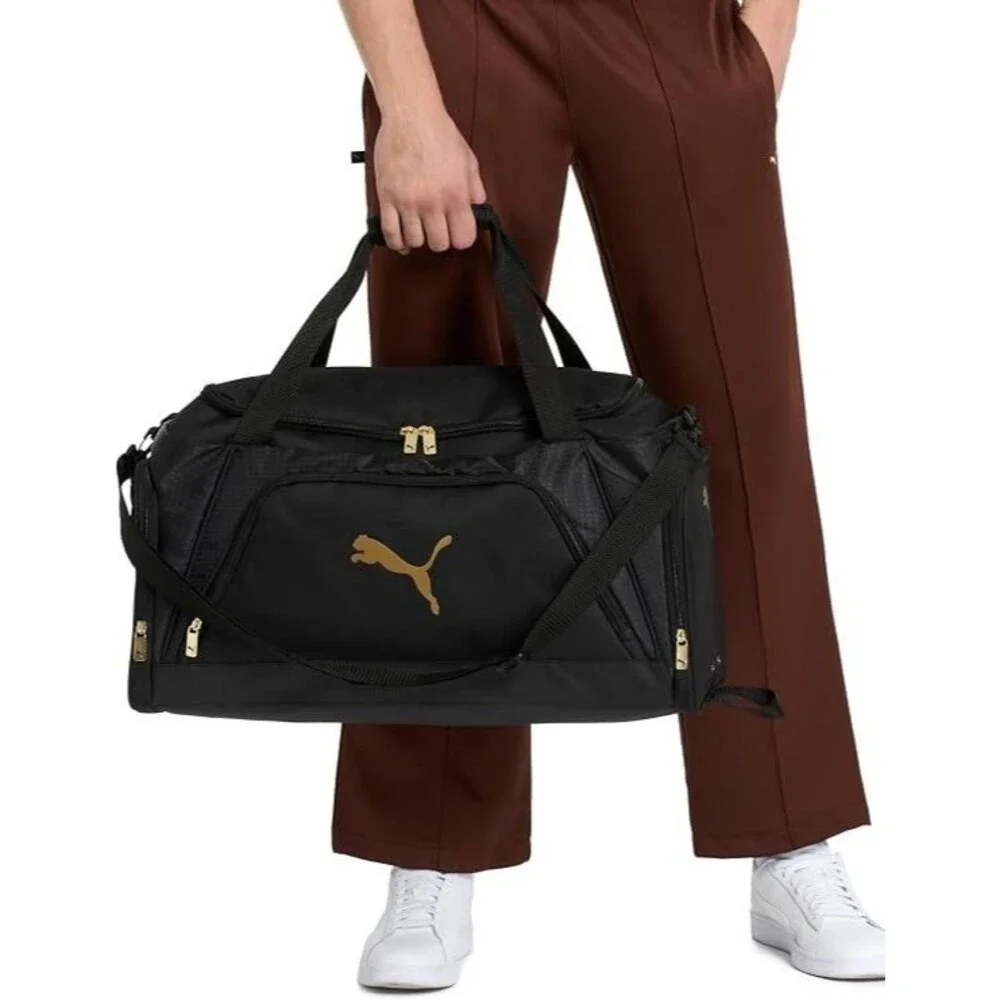 PUMA Evercat Accelerator Duffel Bag – New Silver/Black | Gym Travel Duffle (OS)